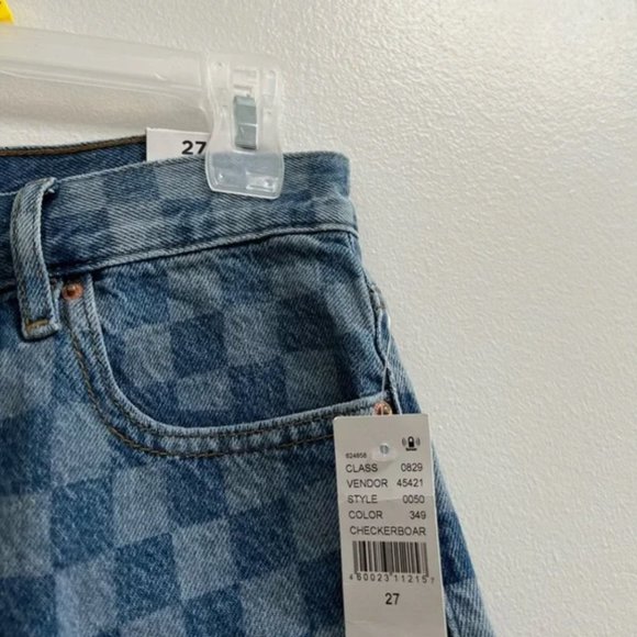 PacSun Checkerboard Jean Shorts 27 - Picture 2 of 3